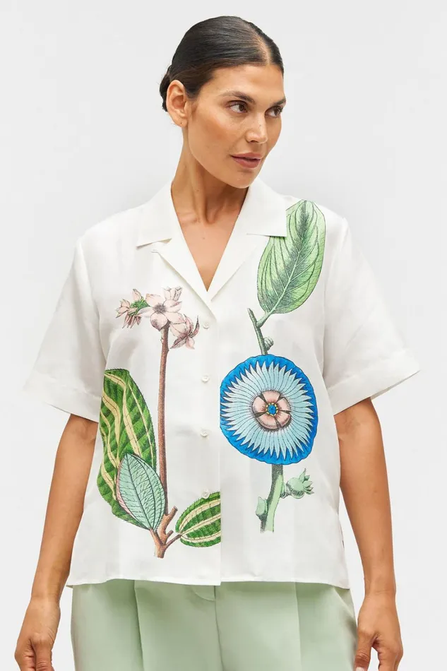 Oroton Grand Floral Camp Shirt Multi Women Shirts Oroton Grand Floral Camp Shirt Multi Women Shirts