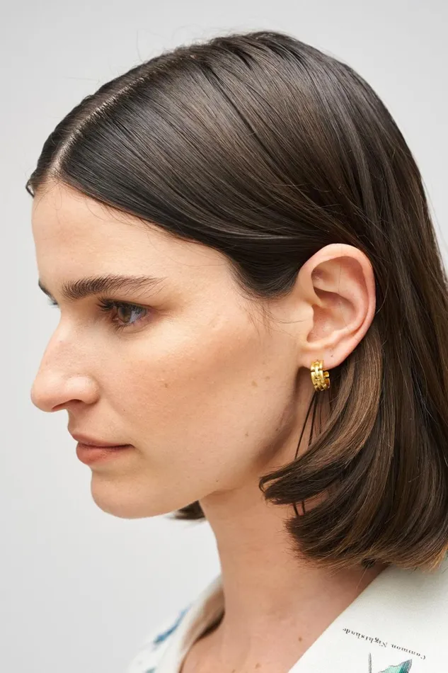 Oroton Kylo Mini Hoops Worn Gold Women Jewellery Oroton Kylo Mini Hoops Worn Gold Women Jewellery