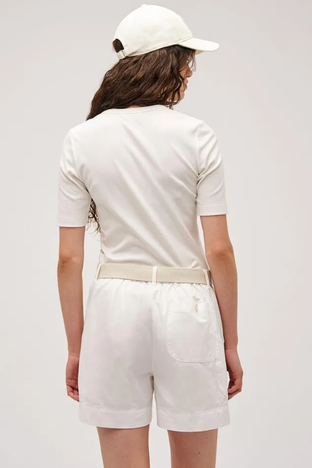 Oroton Margot Rib Henley Antique White Women Tops