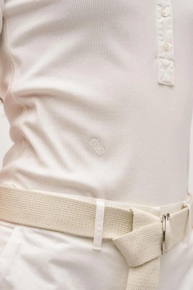 Oroton Margot Rib Henley Antique White Women Tops