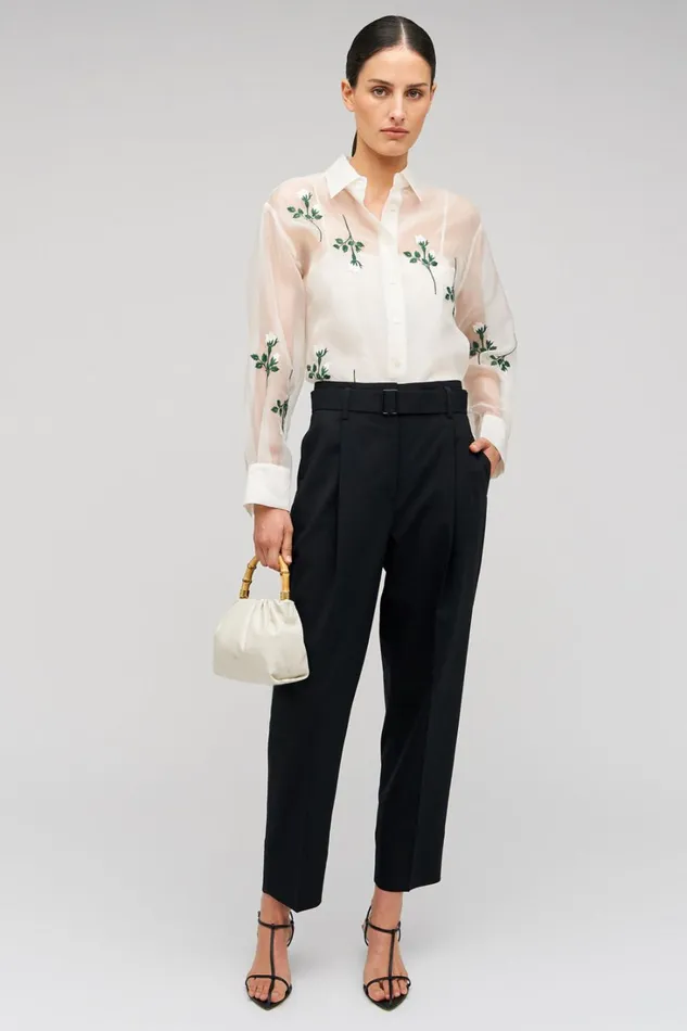 Oroton Rosebud Embroidery Overshirt Soft Cream Women Tops Oroton Rosebud Embroidery Overshirt Soft Cream Women Tops