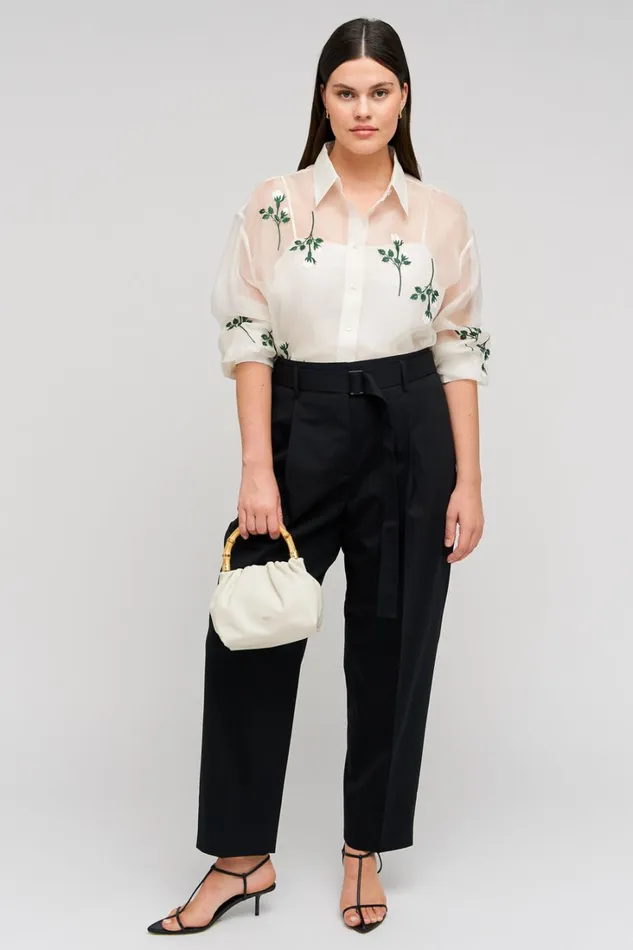 Oroton Rosebud Embroidery Overshirt Soft Cream Women Tops Oroton Rosebud Embroidery Overshirt Soft Cream Women Tops