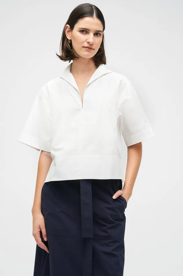 Oroton Sailor PopOver Shirt White Women Tops Oroton Sailor PopOver Shirt White Women Tops