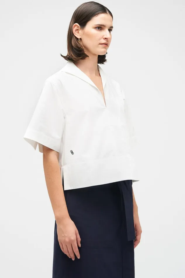 Oroton Sailor PopOver Shirt White Women Tops Oroton Sailor PopOver Shirt White Women Tops