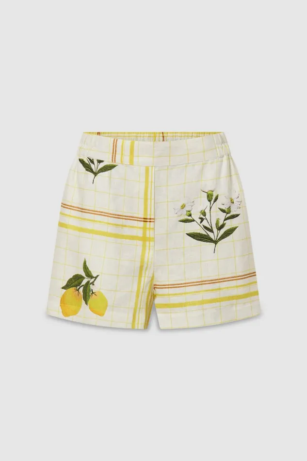 Oroton Summer Picnic Short Vibrant Yellow Women Shorts