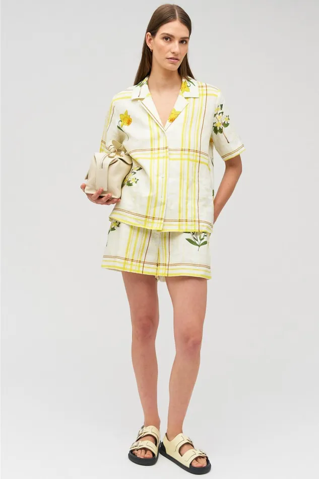 Oroton Summer Picnic Short Vibrant Yellow Women Shorts