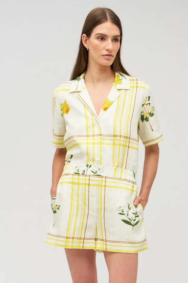 Oroton Summer Picnic Short Vibrant Yellow Women Shorts