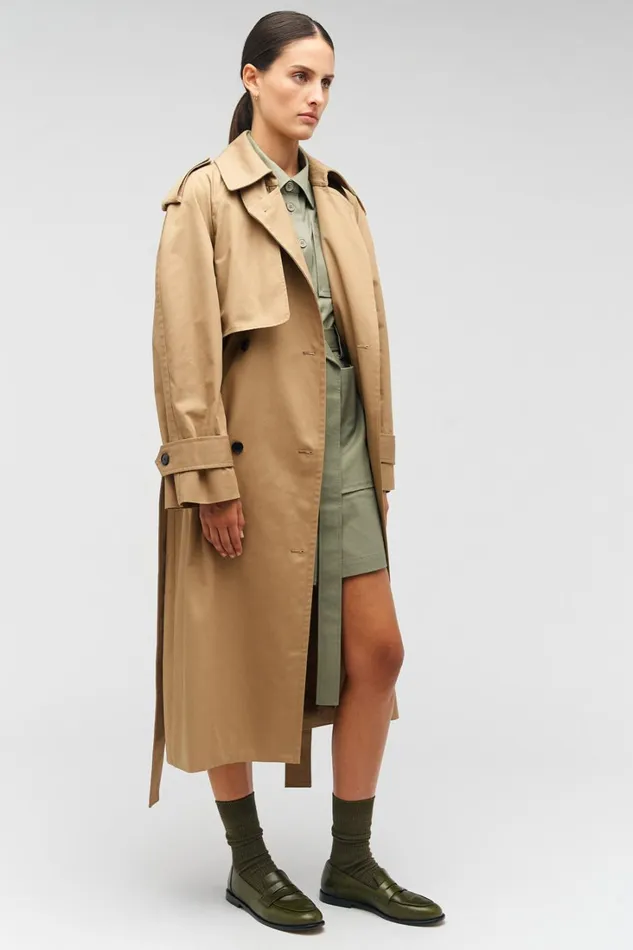 Oroton Trench Dark Camel Women Jackets and Outerwear Oroton Trench Dark Camel Women Jackets and Outerwear