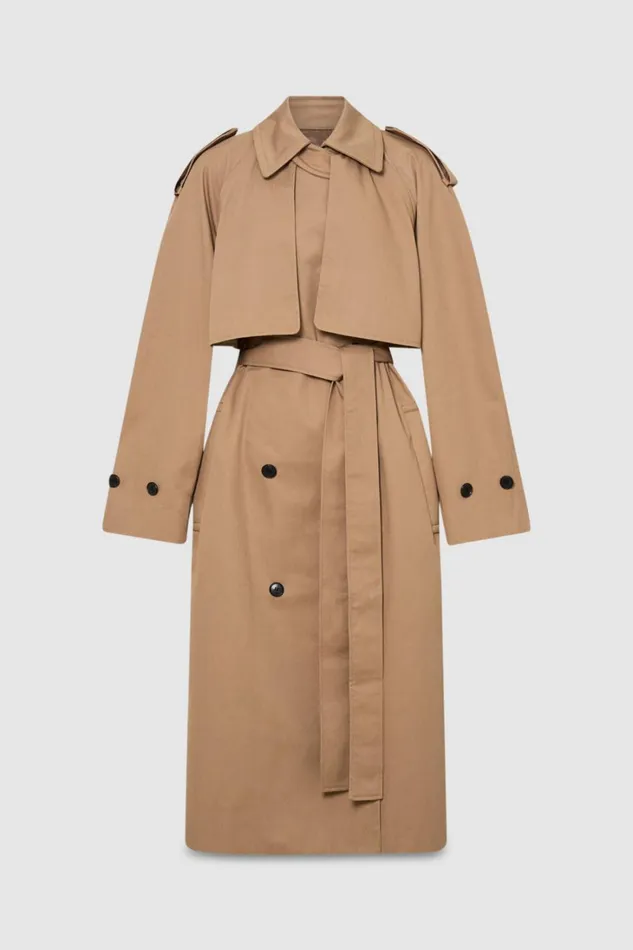 Oroton Trench Dark Camel Women Jackets and Outerwear Oroton Trench Dark Camel Women Jackets and Outerwear