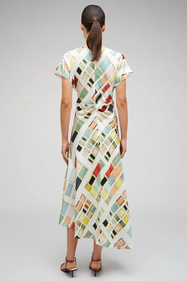 Oroton Vintage Ribbon Print Dress Multi Women Dresses