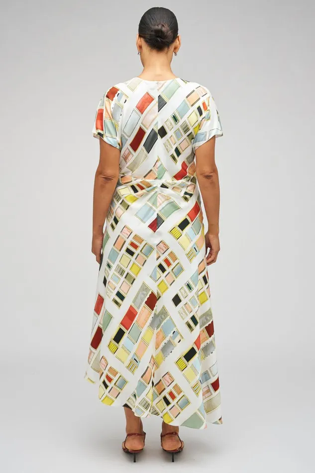 Oroton Vintage Ribbon Print Dress Multi Women Dresses