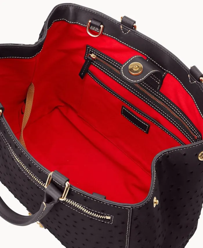 Ostrich Zip Satchel Black Black Woman Dooney and Bourke Satchels Ostrich Zip Satchel Black Black Woman Dooney and Bourke Satchels