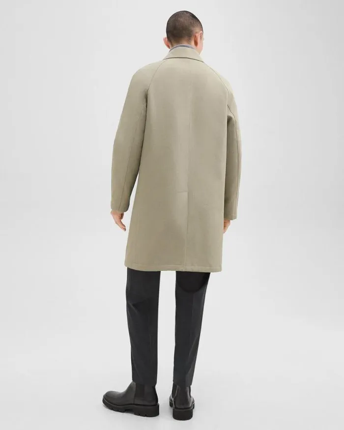 Outerwear Men Theory Overcoat In Cotton Twill Buff Outerwear Men Theory Overcoat In Cotton Twill Buff