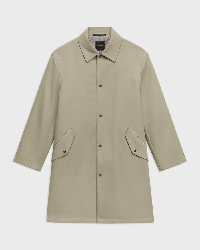 Outerwear Men Theory Overcoat In Cotton Twill Buff Outerwear Men Theory Overcoat In Cotton Twill Buff