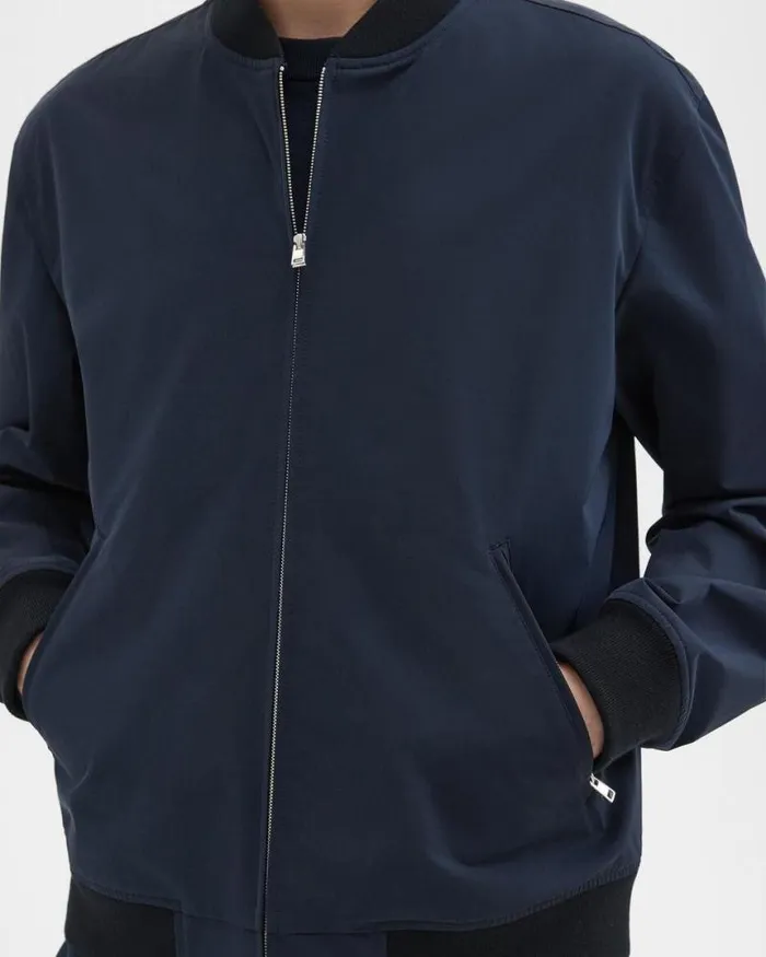 Outerwear Men Theory Tailored Bomber Jacket In Foundation Twill Baltic Outerwear Men Theory Tailored Bomber Jacket In Foundation Twill Baltic