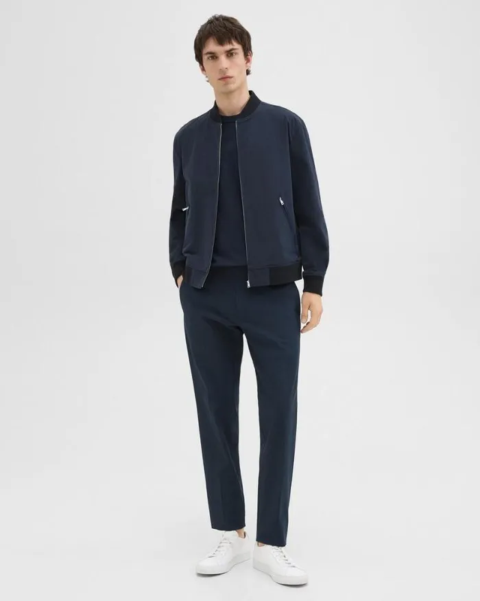 Outerwear Men Theory Tailored Bomber Jacket In Foundation Twill Baltic Outerwear Men Theory Tailored Bomber Jacket In Foundation Twill Baltic