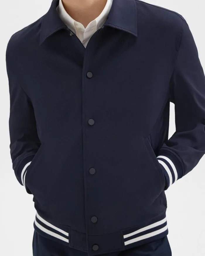 Outerwear Men Theory Varsity Jacket In Neoteric Navy Outerwear Men Theory Varsity Jacket In Neoteric Navy