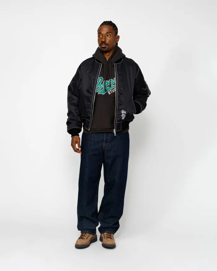 Outerwear MenWomen Stussy BUILT REVERSIBLE BOMBER JACKET Black