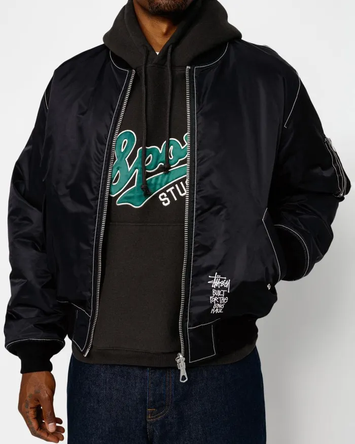 Outerwear MenWomen Stussy BUILT REVERSIBLE BOMBER JACKET Black