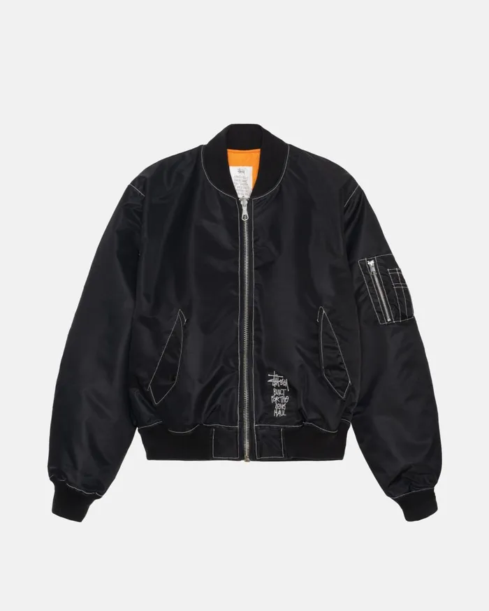 Outerwear MenWomen Stussy BUILT REVERSIBLE BOMBER JACKET Black