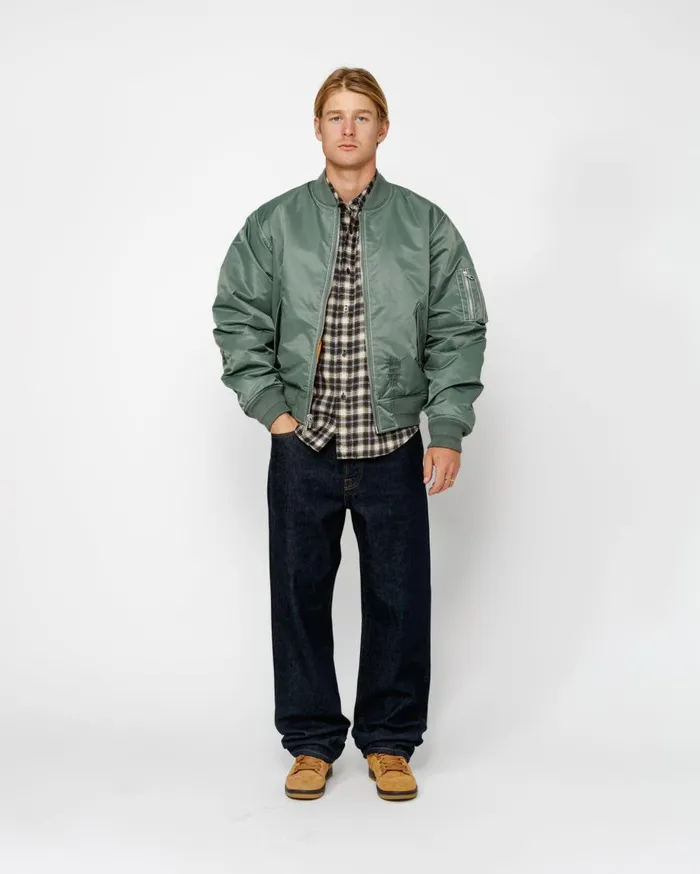 Outerwear MenWomen Stussy BUILT REVERSIBLE BOMBER JACKET Green