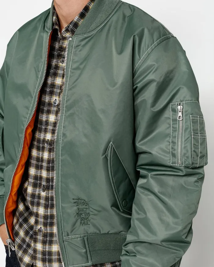 Outerwear MenWomen Stussy BUILT REVERSIBLE BOMBER JACKET Green