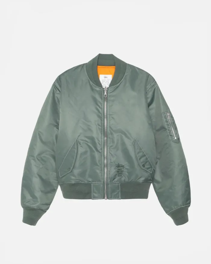 Outerwear MenWomen Stussy BUILT REVERSIBLE BOMBER JACKET Green