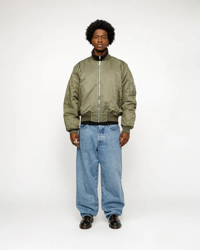 Outerwear MenWomen Stussy BUILT REVERSIBLE BOMBER JACKET Olive