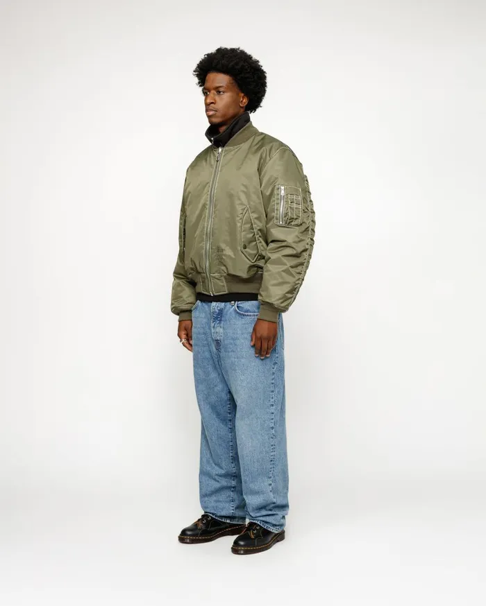 Outerwear MenWomen Stussy BUILT REVERSIBLE BOMBER JACKET Olive