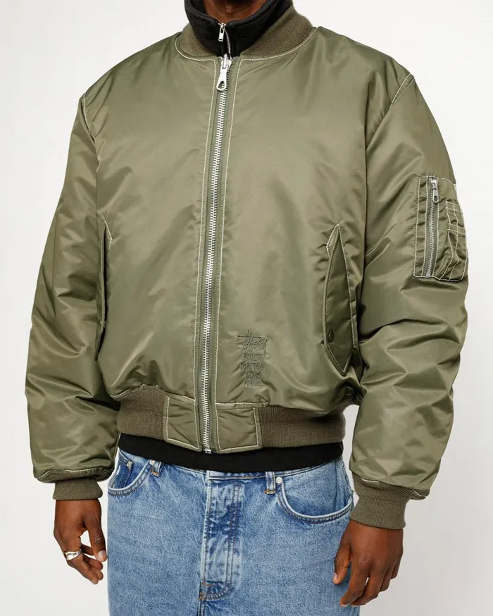 Outerwear MenWomen Stussy BUILT REVERSIBLE BOMBER JACKET Olive