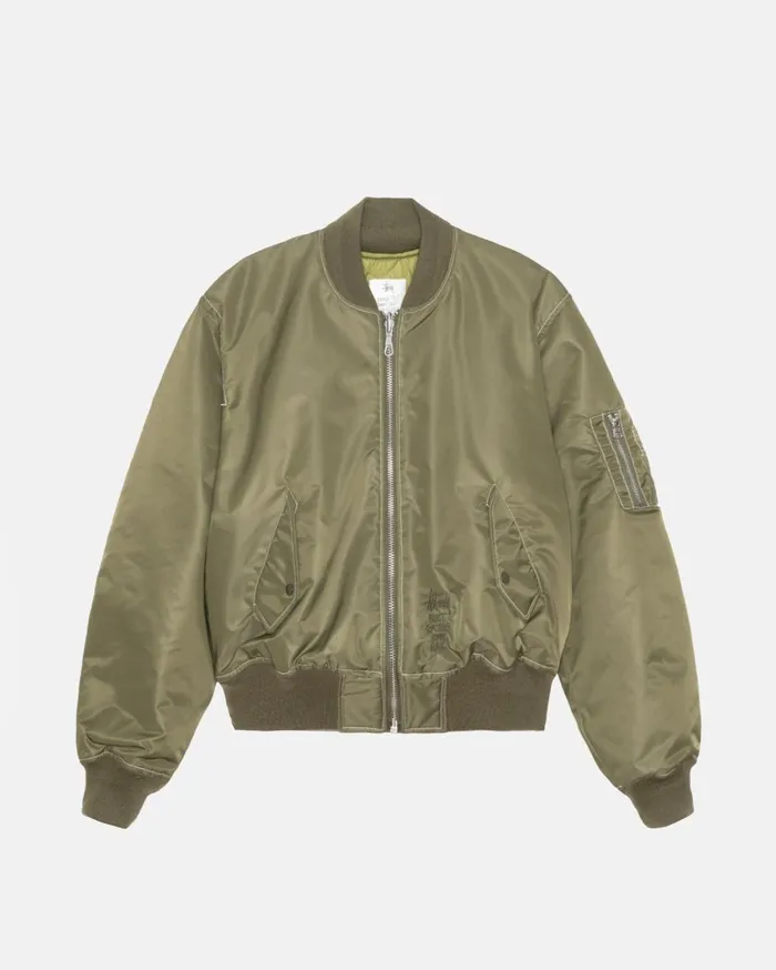 Outerwear MenWomen Stussy BUILT REVERSIBLE BOMBER JACKET Olive