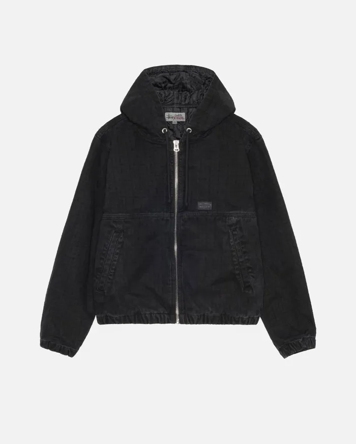 Outerwear MenWomen Stussy WORK JACKET CANVAS NEEDLE PUNCH Black