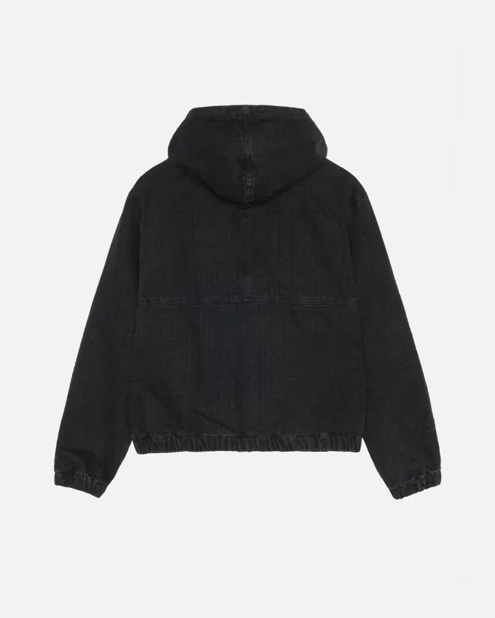 Outerwear MenWomen Stussy WORK JACKET CANVAS NEEDLE PUNCH Black