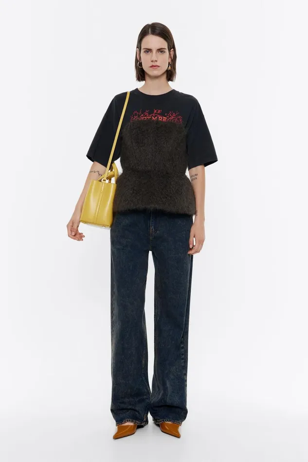 Oversize Black Logo Tshirt Washed Black Women Bimba Y Lola TShirts Oversize Black Logo Tshirt Washed Black Women Bimba Y Lola TShirts