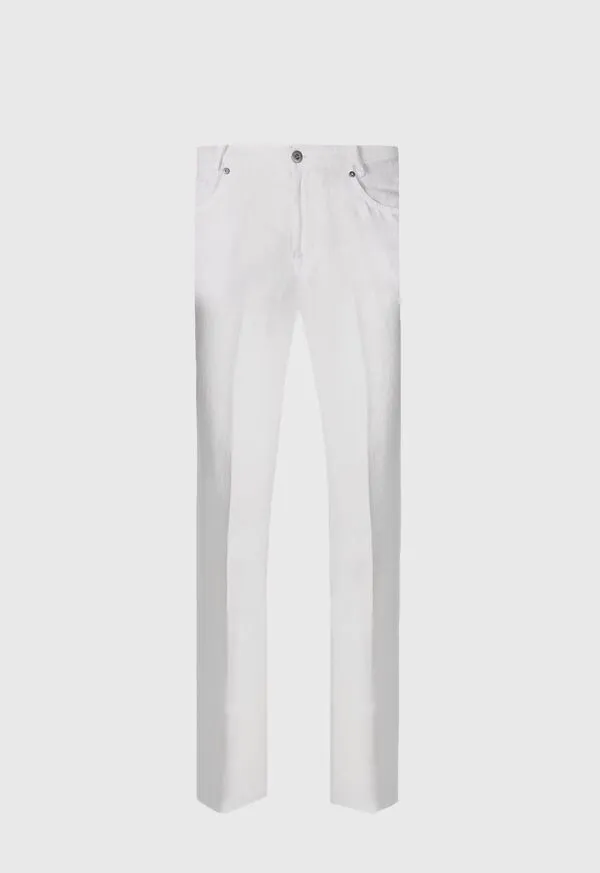 Pants Mens Linen Five Pocket Pant White Paulstuart