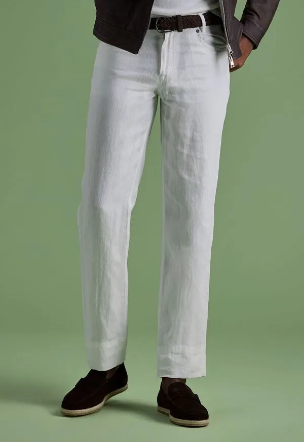 Pants Mens Linen Five Pocket Pant White Paulstuart Pants Mens Linen Five Pocket Pant White Paulstuart