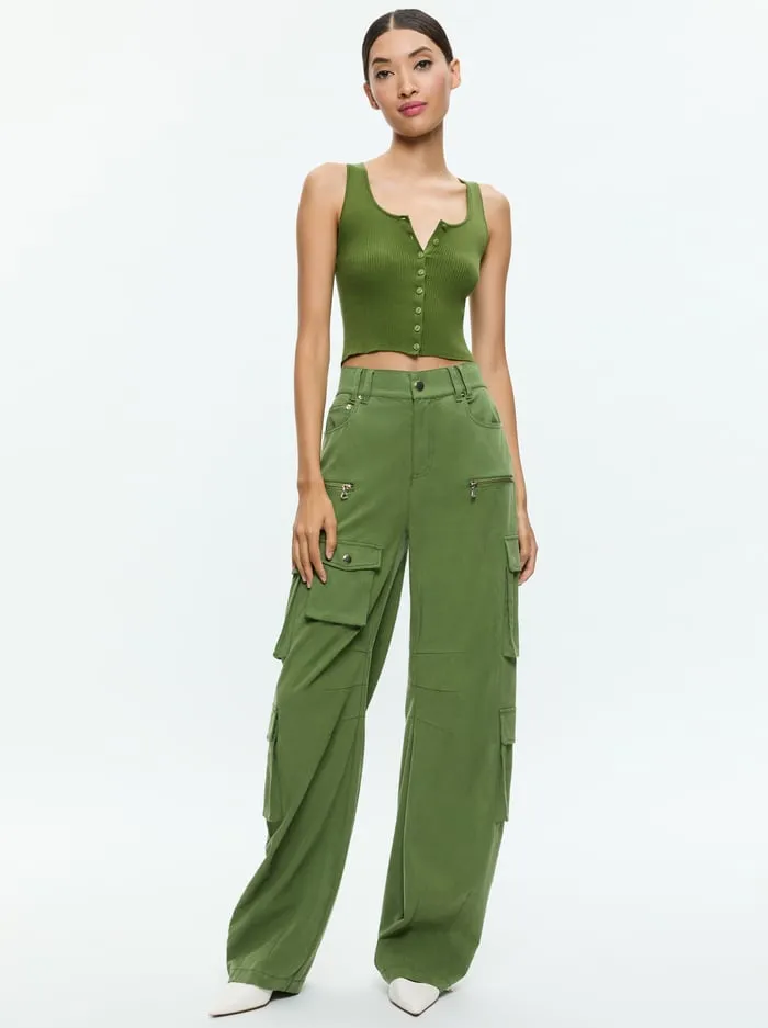Pants Women Alice Olivia Akers Oversized Cargo Pant Avocado