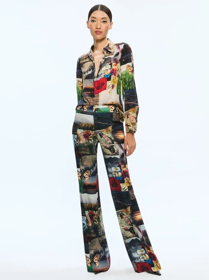 Pants Women Alice Olivia Livi Printed Trouser Eco Fusion