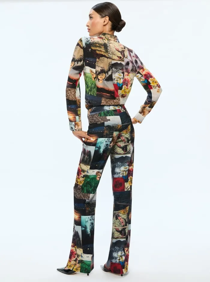 Pants Women Alice Olivia Livi Printed Trouser Eco Fusion
