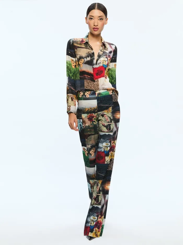 Pants Women Alice Olivia Livi Printed Trouser Eco Fusion
