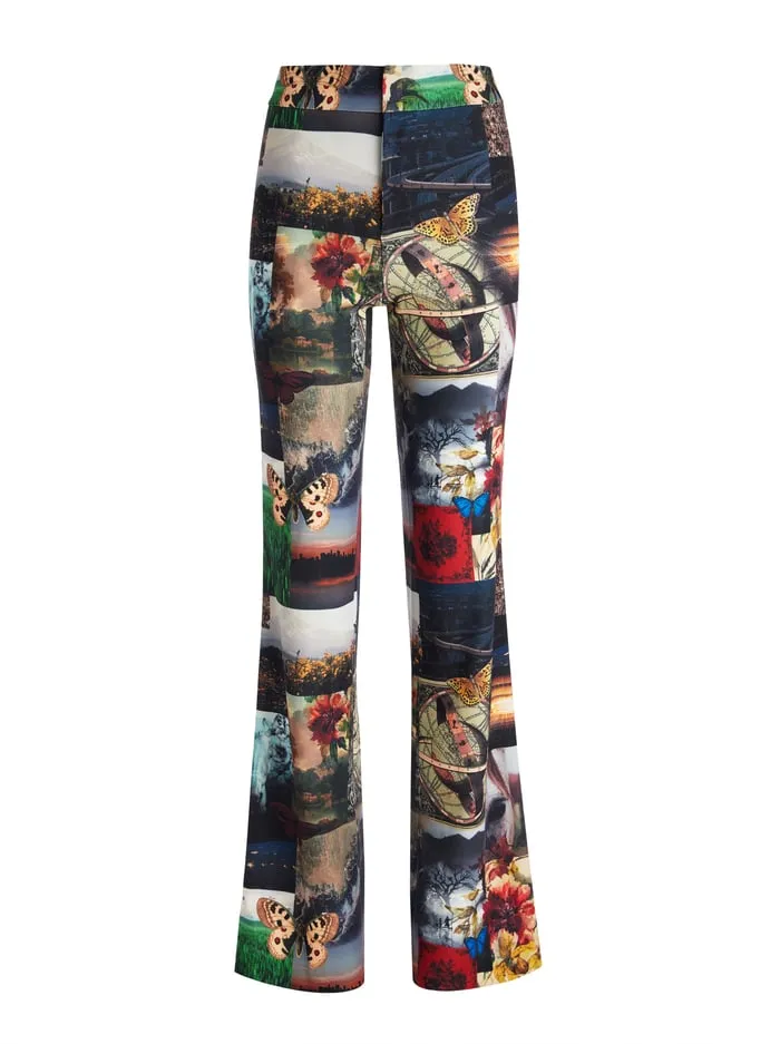 Pants Women Alice Olivia Livi Printed Trouser Eco Fusion