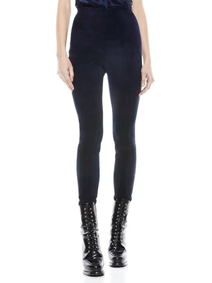 Pants Women Alice Olivia Maddox Suede Legging Navy
