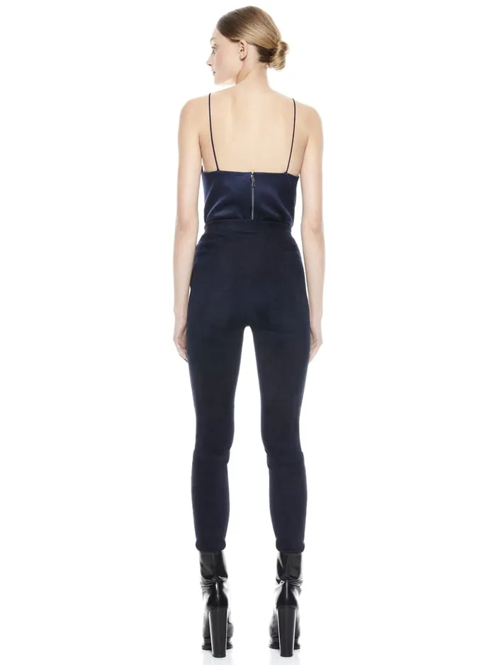 Pants Women Alice Olivia Maddox Suede Legging Navy