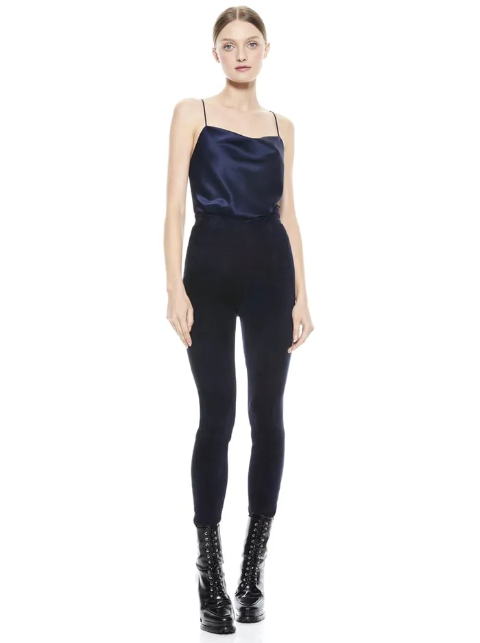 Pants Women Alice Olivia Maddox Suede Legging Navy