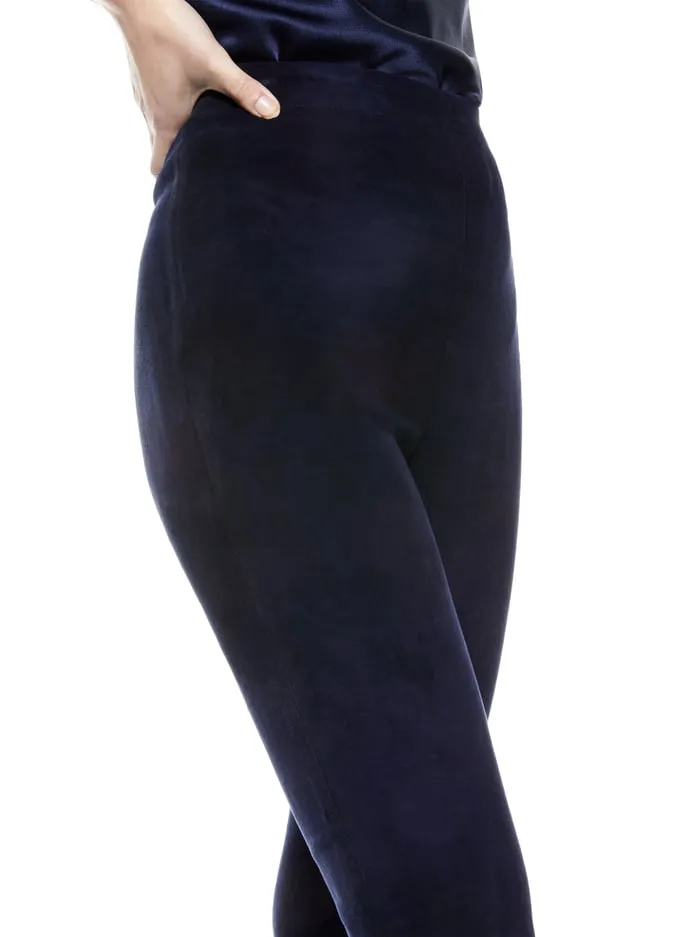 Pants Women Alice Olivia Maddox Suede Legging Navy