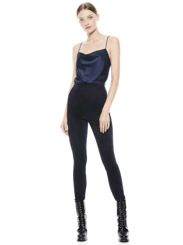 Pants Women Alice Olivia Maddox Suede Legging Navy