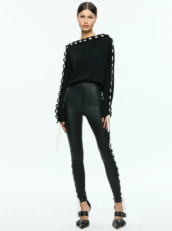 Pants Women Alice Olivia Maddox Vegan Legging Blackoff White