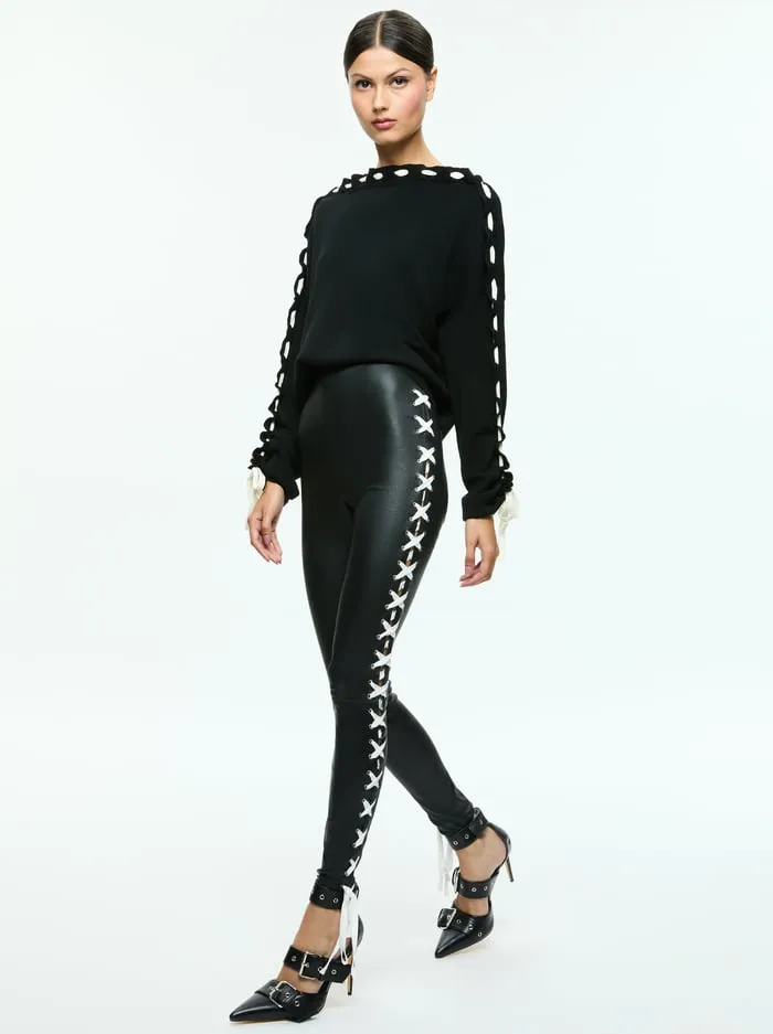 Pants Women Alice Olivia Maddox Vegan Legging Blackoff White