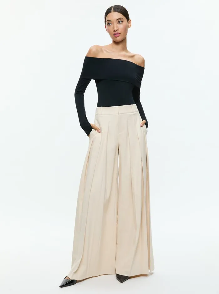 Pants Women Alice Olivia Simon Trouser Solid Oatmeal