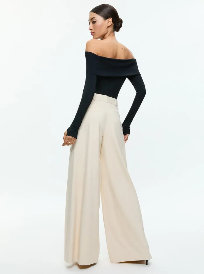 Pants Women Alice Olivia Simon Trouser Solid Oatmeal